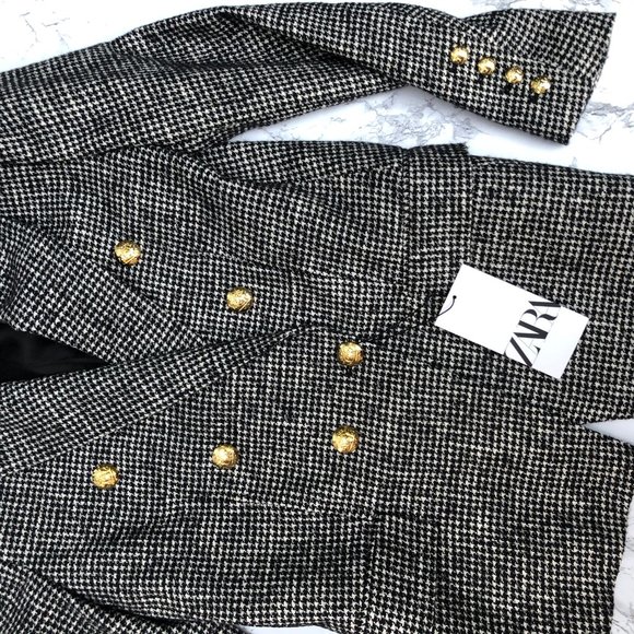 ❌SOLD❌Zara Double Breasted Houndstooth Blazer - Picture 11 of 14